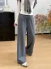 Pantalones blancos rectos de pierna estrecha de acetato de lana suaves y pegajosos para mujer 2026 otoño nuevos versátiles adelgazantes de cintura alta de pierna ancha informales