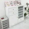 Vitrina para Salón de Uñas, Gabinete de Almacenamiento para Esmaltes de Uñas, Gabinete de Almacenamiento para Esmalte en Gel de Uñas Tipo Cajón, Gabinete de Piso para Salón de Uñas, Gabinete de Pared