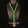 Corrente em Y estilo palácio pedra verde diamante denso requintado delicado colar de moda longo personalidade joia versátil