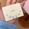Pendientes de Dibujos Animados Coloridos Lindos Versátiles Traje Exquisitos Pequeños Corazón de Niña Pendientes de Sentido de Diseño Único de Nicho