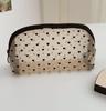 Bolsa de Maquillaje de Malla Flocking Love Bolsa de Almacenamiento Estudiante Multifuncional Gran Capacidad Portátil Transpirable con Cremallera