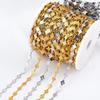 Cadena Rombo de Acero Inoxidable Accesorios Estilo Antiguo Cadena Cuadrada Geométrica Cadena Hecha a Mano DIY Tocado de Novia Accesorios para el Cabello Borlas