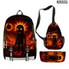 2025 Conjunto de Três Peças Mochila Escolar Mochila de Ombro Estojo de Lápis Homem de Palito de Madeira Transfronteiriço Shanhaijing Tungtungtung