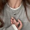 Colar de amor de lava doce e legal feminino é moderno nicho design de alto nível corrente de suéter tudo combinando corrente de suéter personalizada para homens e mulheres