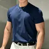 Nova Camiseta Fitness Versátil Cor Sólida Estilo Americano, Secagem Rápida, Toque Fresco, com Mangas Caneladas, Camada Base Valorizadora de Manga Curta para Homens