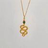 Shajin Spirit Snake suit Light Luxury Vintage One-piece Chain Cyber Celebrity Ins Style Clavícula Corrente Anel Pingente de Cobra Zodíaco Feminino