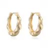 Aogu Venta Caliente Transfronteriza Estilo Metalero Europeo y Americano Chapado en Cobre Oro Real Pendientes de Ola para Mujer Ins Simples Elegantes Versátiles