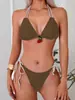 Nuevo Traje de Baño Dividido Sexy Chica Caliente Bikini Dos Piezas Diseño de Cereza Espalda Descubierta Transfronterizo Amazon Traje de Baño
