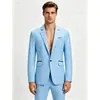 Blazer cruzado de un botón para hombre de comercio exterior, estilo coreano moda juvenil casual con bloques de color ajustado chaqueta de un solo pecho para hombre