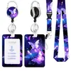 Serie de Mariposas de Aleación de Zinc Redonda Hebilla Fácil de Tirar Estampado por Transferencia Térmica de Poliéster Lanyard para Teléfono Juego de Tarjetas de Certificado