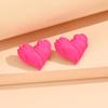 Brincos exagerados de cores europeias e americanas Brincos de acrílico em forma de coração em cores doces Brincos pequenos e frescos de amor na moda Joias para orelhas
