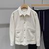 Camisa de pana de manga larga abrigo para hombre multibolsillos otoño grueso color sólido juventud estilo coreano casual ropa exterior camisa