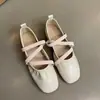 Sapatos femininos Mary Jane planos macios vermelhos estilo francês 2026 nova coleção primavera estilo noite sapatilhas sapatos de boca rasa