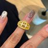 Rey del Viento del Granero Plegable de Fried Wear Anillo de Diamante Retro Rai Moda de Lujo Ligero Anillo de Tira de Linterna Tallada en Palacio de Diamante Simple para Mujer