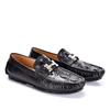 Primavera Nuevo Gorro Zapatos para Hombre Cuero Genuino Suela Suave Transpirable Británico Slip-On Mocasines Casuales Zapatos de Cuero Modernos