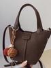 Bolso Texturizado para Mujer 2025 Otoño Nuevo Estilo de Alta Apariencia Moda Bolso Cubo Estilo Extranjero Bolso de Hombro Cruzado