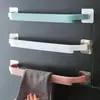 Barra de toalla sin perforaciones para baño, doble barra extendida, toallero de pared, barra única para inodoro, estante de almacenamiento para pantuflas