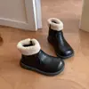 Zapatos para niñas, botines estilo Martin para niños, nuevo estilo 2026, botas de algodón forradas de felpa, otoño e invierno, botas de nieve para bebés, botas de cuero