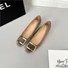 Zapatos de Mujer Clásicos Marca R que Aumentan la Altura 6cm Hebilla Cuadrada Tacón Grueso 2025 Nuevo Estilo Europeo y Americano Ante Punta Cuadrada Tacones Altos