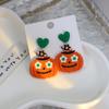 Brincos de Abóbora de Halloween Transfronteiriços Europeus e Americanos Desenho Animado Engraçados Divertidos Fantasma Amor Lábios Brincos de Acrílico para Mulheres
