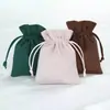 Bolsa de terciopelo con cordón de fábrica personalizable con logo para regalo, joyería, empaque de zapatos, bolsa de terciopelo para almacenamiento