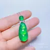 Nuevo Colgante de Frijol de la Suerte de Calcedonia Verde Transparente tipo Hielo Estilo Chino de Lujo Ligero, Versátil Collar de Jade Estilo Nacional para Mujer, Venta Directa del Fabricante