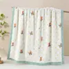 Toalla de baño de gasa de algodón clase a al por mayor para niños, seis capas de hilo, para bebé recién nacido, absorbente, suave, con estampado, toalla de baño para bebé