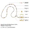 Cadena Larga para Suéter con Colgante de Nudo de Cuerda Tejida Hecho a Mano de Diseño Vintage, Piedra Natural y Borla, Collar con Flor, con un Toque de Lujo para Mujer