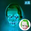 Máscara Halloween Luminosa Transfronteriza Luz Fría EL Cabello Verde Murciélago Payaso Caballero Oscuro Máscara de Terror