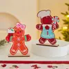 Ornamentos de Mesa Árvore de Natal de Madeira para Novo Produto Transfronteiriço Ornamentos de Boneco de Neve Velho Decorações de Natal Ornamentos de Homem de Gengibre