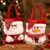 Bolsa de Regalo Navideña Bolsa de Manzana de Papá Noel Bolsa Tejida Grande de Mano Bolsa para Envolver Regalos Recuerdos para Fiestas Infantiles