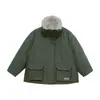 Chaqueta de Forro Polar para Niñas 2026 Invierno Nueva Ropa Infantil Parka Impermeable con Cuello de Solapa, Abrigo Infantil Cálido y Engrosado