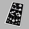 Adesivos Estêncil para Tatuagem Temáticos de Natal Modelos Vazados para Pintura com Henna para Festas de Férias Infantis Pintura Corporal
