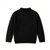 2026 Nuevo Estilo Transfronterizo Otoño Invierno Suéter de Cuello Medio Alto para Niños Tejido de Punto Trenzado Retro Unisex para Niños Grandes Capa Interior Capa Base Tejido