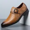 Zapatos de Vestir para Hombre Más Vendidos en Amazon Transfronterizos Formales de Negocios Hebilla Casuales de Cuero 660109