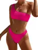 Bikini Sexy de Corte Dividido 2025 Tie-Dye Color Puro para la Costa Nuevo Bikini de Baño Europeo y Americano Estación Independiente Amazon