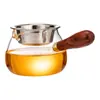Jarra de Té de Vidrio de Borosilicato de Alta Capacidad, Resistente a Altas Temperaturas, con Filtro para Residuos de Té y Taza de Distribución Justa