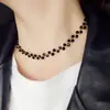 Collar de cadena corta para clavícula de verano de Corea del Sur, nuevo collar de moda con perlas de cristal, collar de cadena para el cuello, gargantilla para mujer