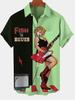 Camisa de Elementos Creativos Transfronterizos de Comercio Exterior 2023 Nueva Impresión Digital 3D Camisa Holgada de Manga Corta Moderna Top para Hombre