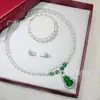 Colar de Pérolas para o Dia das Mães Pingente de Calcedônia Verde Natural Presente para Mãe Moda Temperamento Explosões Corrente para Mãe Atacado