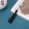 Borla de hilo de poliéster de 8 cm de grosor, colgante antiguo estilo chino, abanico redondo, marcapáginas Hanfu, nudo chino, hecho a mano