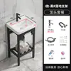 Juego de Lavabo de Pie de Acero Inoxidable con Lavabo Cerámico Integrado y Pedestal, Lavamanos de Lujo para Baño