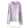 Tejidos de Cachemira para Mujer 100% Cachemira Pura Solapa Cremallera Engrosado Holgado Aspecto Adelgazante Otoño e Invierno Nuevos Tejidos para Abrigo