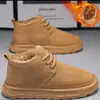 Botas de Nieve para Hombre con Forro Grueso de Felpa, Felpa Larga Artificial de Invierno, Antideslizantes, Cálidas, de Suela Gruesa, Resistentes al Frío