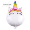 Nuevo globo grande de película de aluminio con forma de unicornio, globo decorativo para fiesta de dibujos animados de unicornio, venta al por mayor