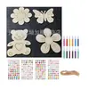 Piezas de Madera Transfronterizas DIY Hechas a Mano Patrones de Pintura Infantil Mariposas Flores Manualidades de Madera Flores Pequeñas Adornos Colgantes de Madera