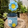 Produto Acabado: Porta-canetas em formato de palito torcido, Decoração com Flor Artificial de Girassol Colorida, Ornamento Criativo, Presente para o Dia do Professor