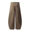 K325 Estilo Americano Retro Neutro Sensación de Alta Gama Botón de Metal Diseño de Pierna Ancha Holgados Pantalones Casuales Scimitar para Hombre