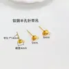 Pendientes de Aro de Perlas Adhesivas con Perlas de Acero de Titanio Galvanizado al Vacío Oro de 18 Quilates con Agujero Medio Material para Pendientes DIY Hechos a Mano Aguja de Copa Cruzada