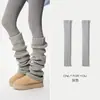 Polainas de punto blancas para mujer, calcetines térmicos y de calefacción de invierno, botas de nieve, calcetines para pantorrilla de otoño e invierno, transfronterizo